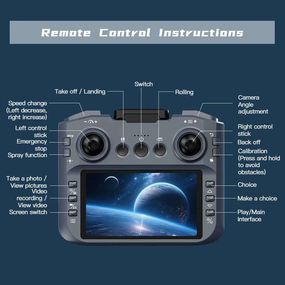 Drone Dual Camera  HD Aerial Photography Obstacle Avoidance Quadcopter RC Aircraft Unmanned Aerial Vehicle with