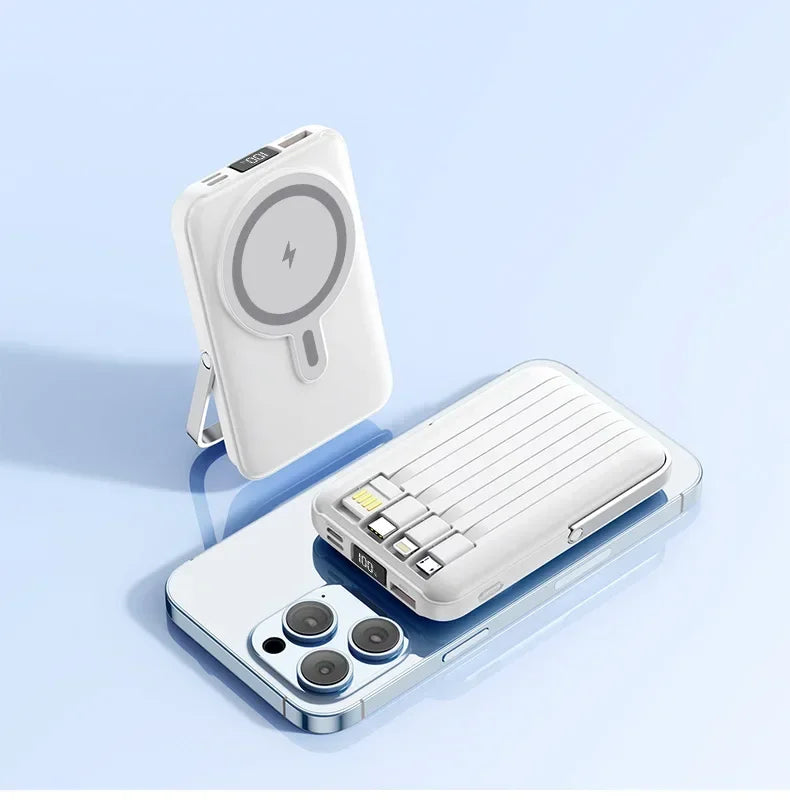 New 20000mAh Magnetic Wireless Power Bank with Phone Holder Portable Charger Fast Charging Battery for IPhone Magsafe PowerBank