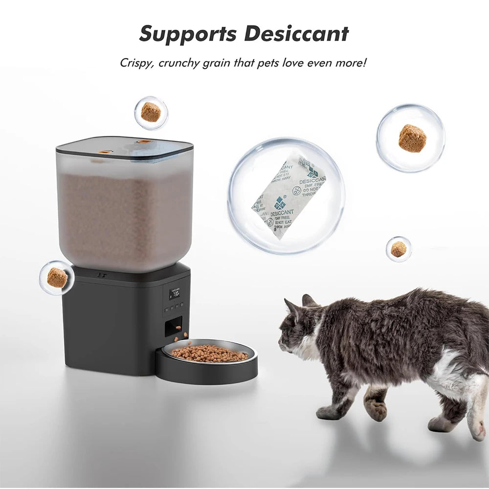 FURPIPI Smart 8L Automatic Pet Feeder with Timer USB & Battery Powered Slow Feed Dispenser for Cats and Dogs No Plug Included