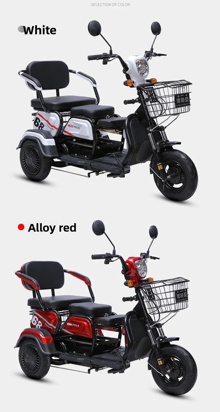1000W 20ah Electric tricycle adult elderly scooter small household mini female Electro bike range 60km