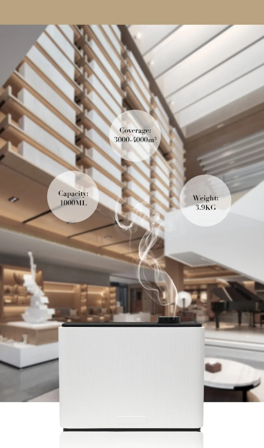 Commercial Essential Oil Diffuser Large Area Intelligence WiFi Bluetooth Waterless Aroma Diffuser Cold Mist Scent Machine Home