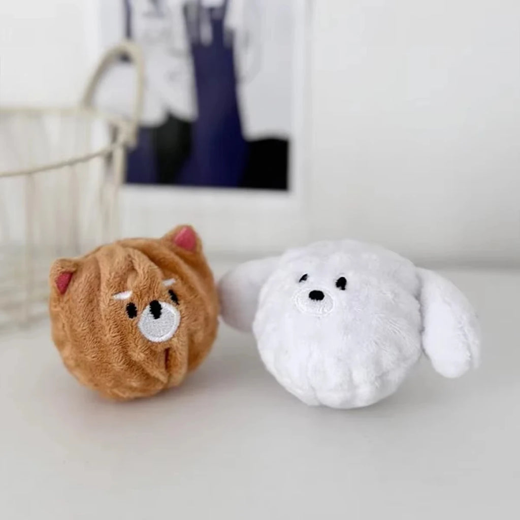 Pet Chew Ball Toys  Spiked Bouncing Puppy Teething Ball with Squeaker Interactive Teeth Cleaning Toy for Small Dogs  Cats Poodle