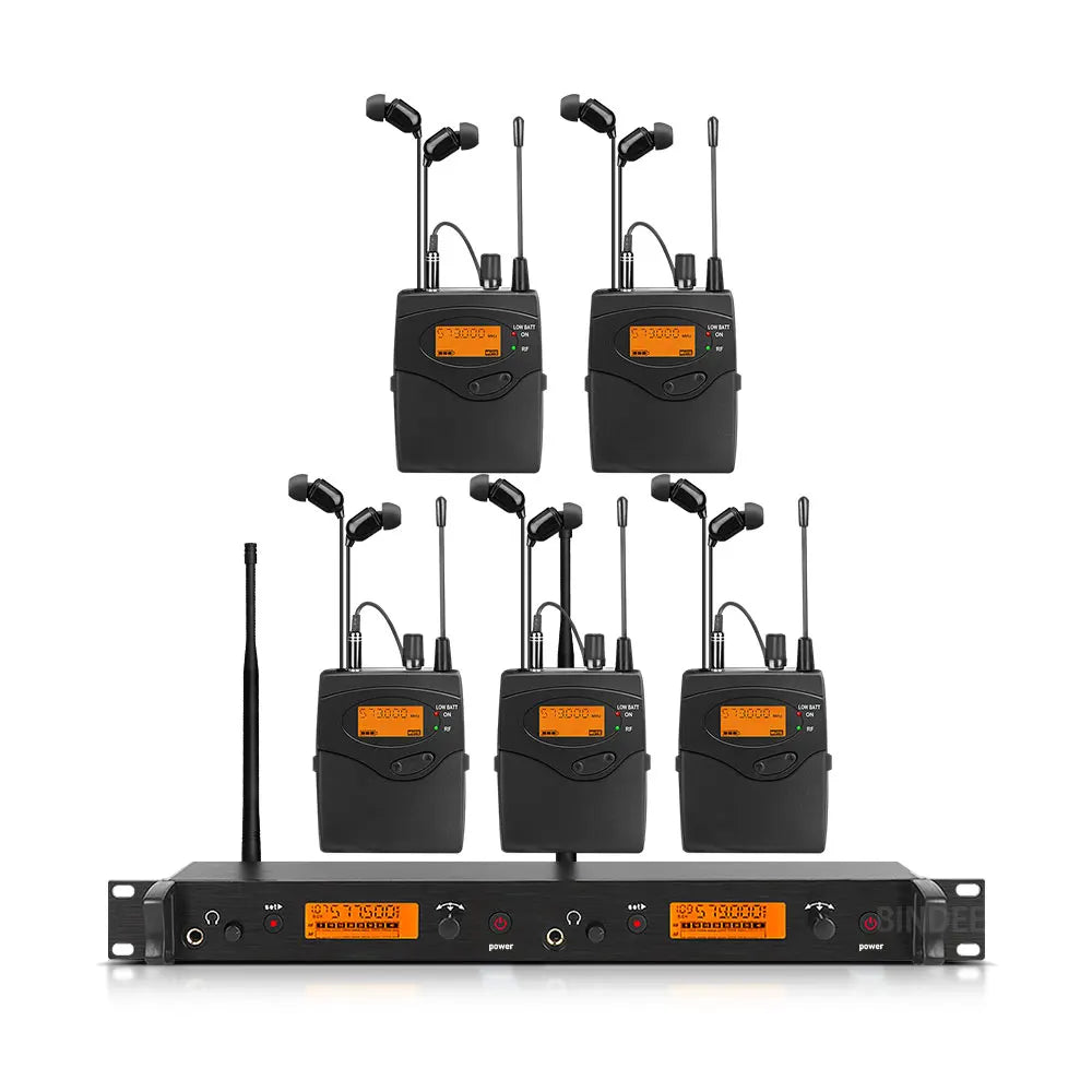 Professional In-Ear Monitor System 2-Channel Multi-Bodypack Monitor with In-Ear Wireless Monitor for Stage DJ Dedicated  EM-2050