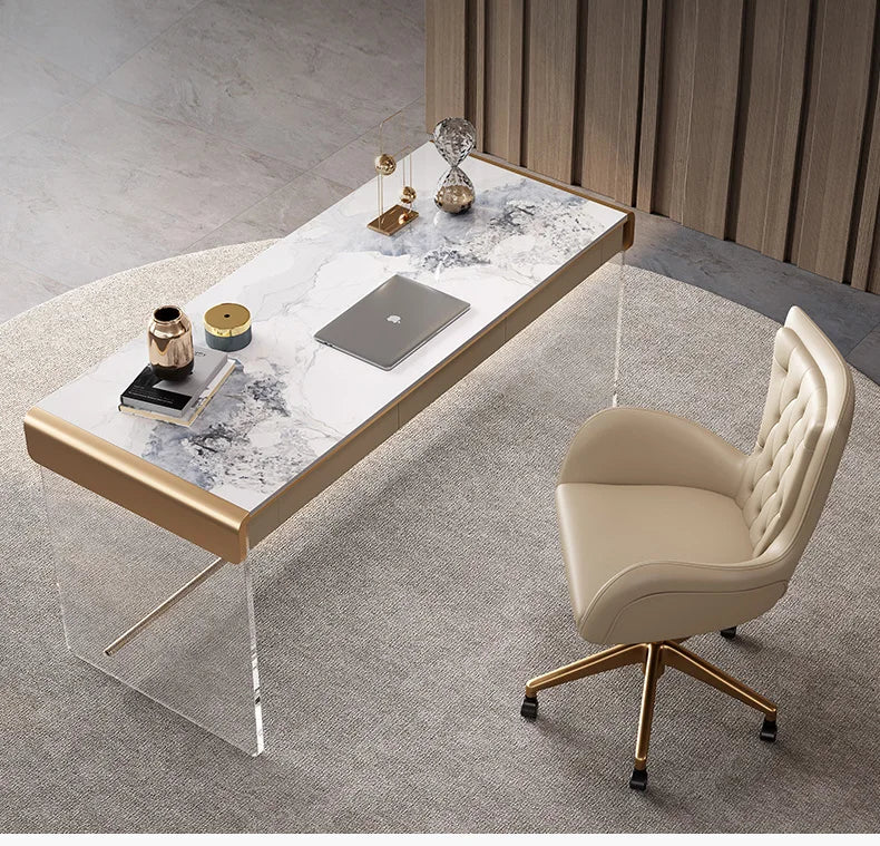 Modern Simple Stone Writing Desk Home Study Acrylic Desk Senior Light Luxury Computer Writing Desk