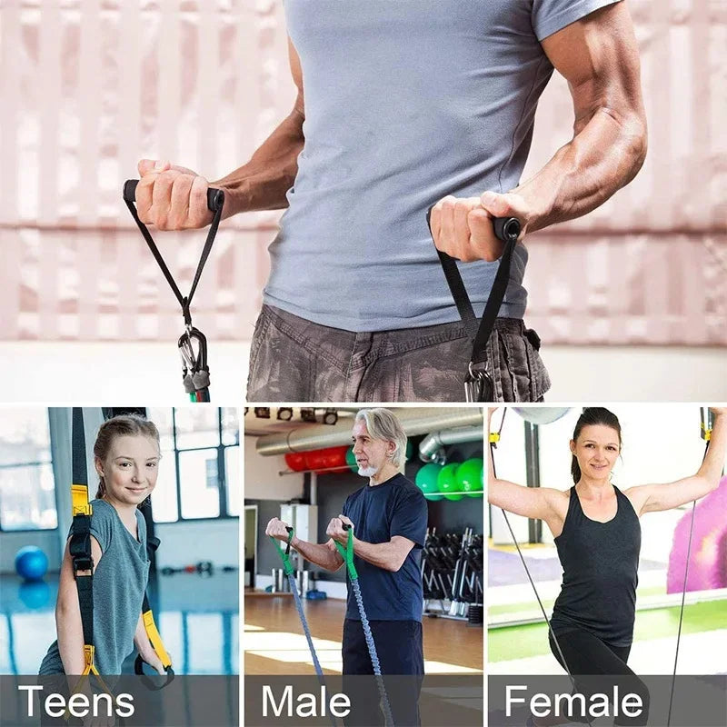 Fitness Resistance Bands Handles Gym Anti-slip Grip Strong Nylon Webbing Grip Puller Handle Heavy Duty Cable Machine Workout