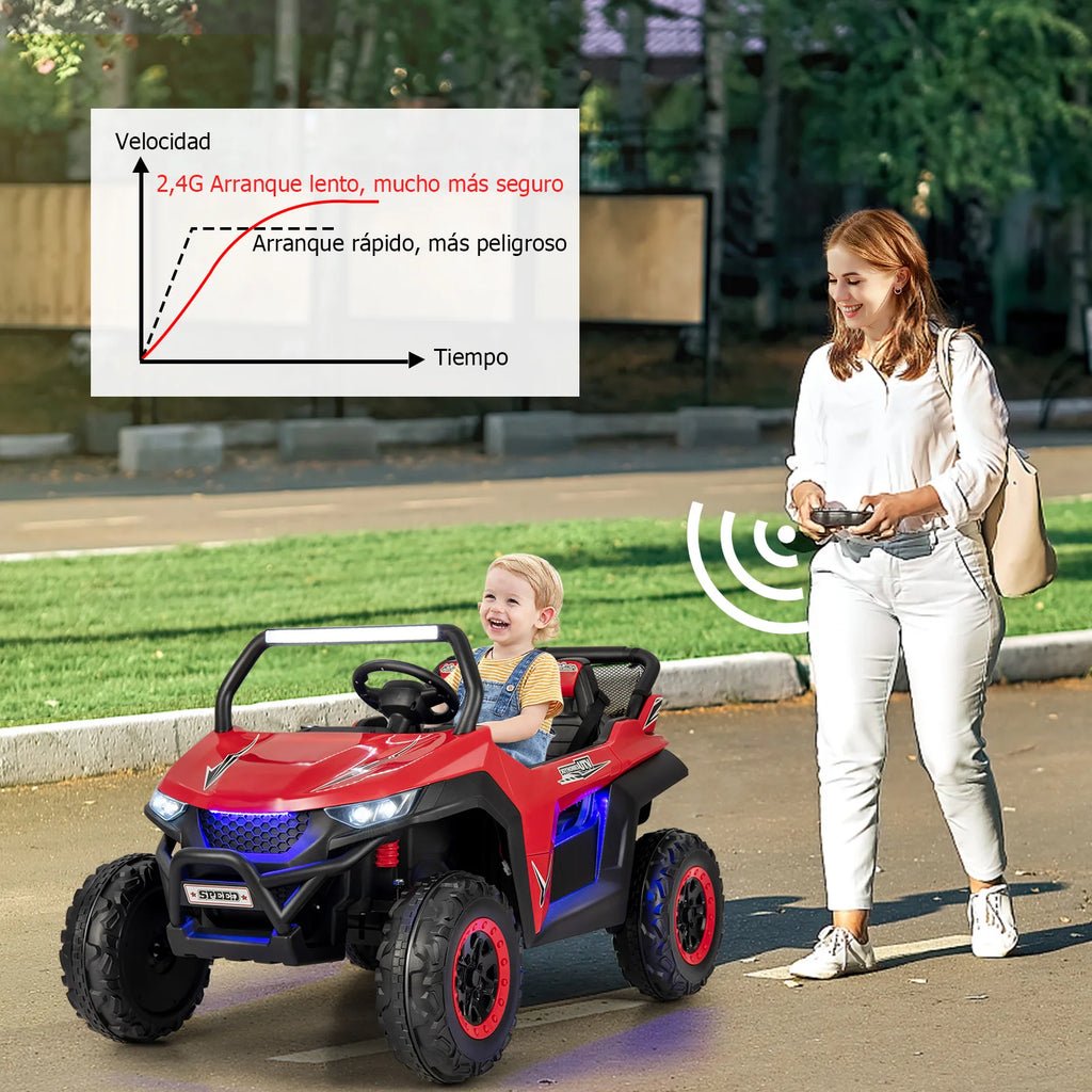 2-Seater Children's Car with 2.4G Remote Control, 12 V Children's UTV with Music and Headlight, Electric Car 2-4 km/h