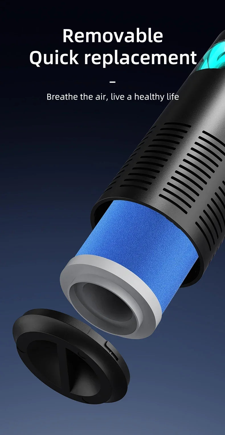 Mini Air Purifier with Aromatherapy Sticks True HEPA Filter Cleans Air & Eliminates 99.97% of Dust, Odors - Cars, School, Office