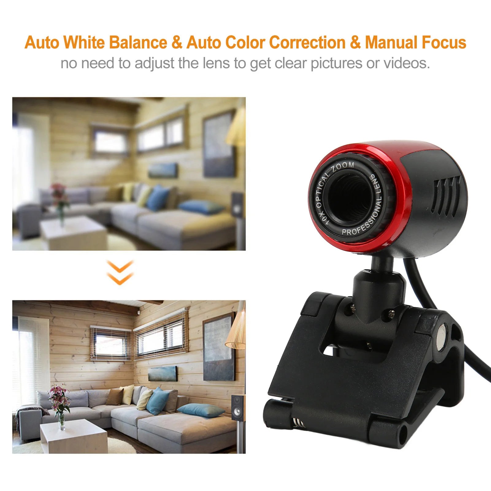 Desktop Camera USB2.0 with MIC HD Webcam Web Camera Cam 360 Degree for Computer PC Laptop for Skype / MSN Web Camera USB Camera