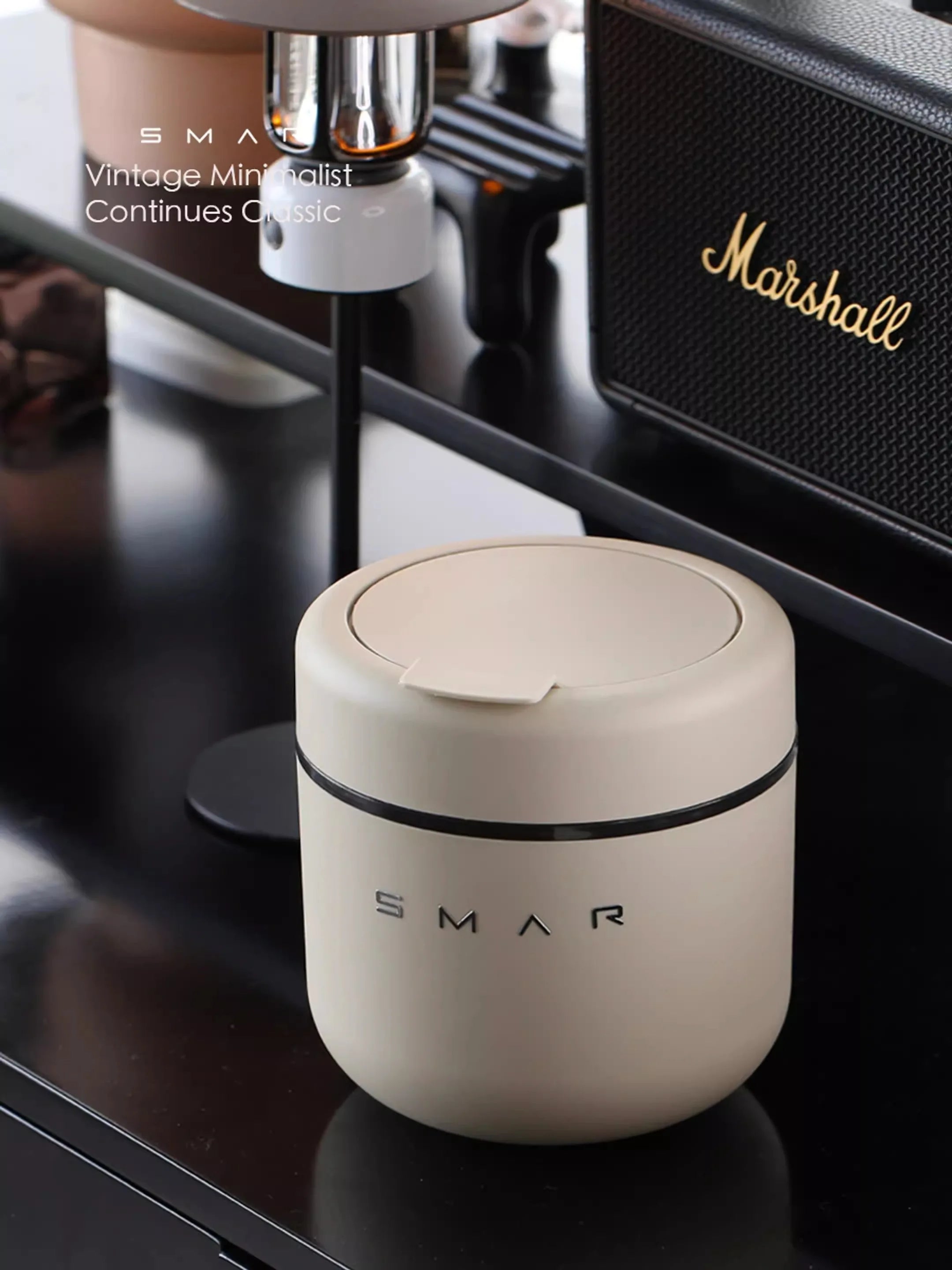 Desktop trash can Cute small new mini home desk office desk creative cover