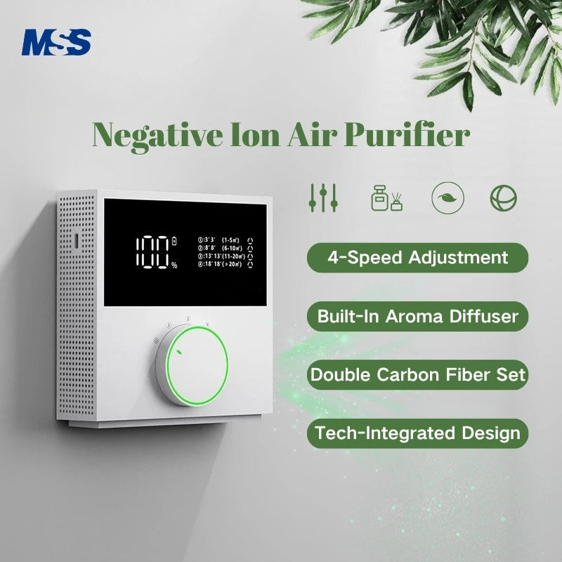 MSS Wall-Mounted Portable Air Purifier Ionic Freshener Deodorization Aldehyde/Smoking Odor Removal for Home Toilet Bedroom Pets