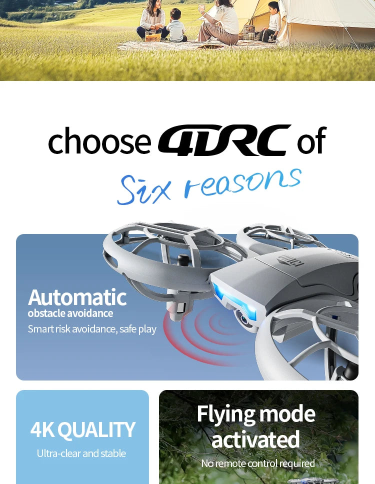 4DRC New V8 Mini Drone 6k profession HD Wide Angle Camera WiFi FPV RC Dron Height Keep Drones Helicopter Kids Toys Gifts