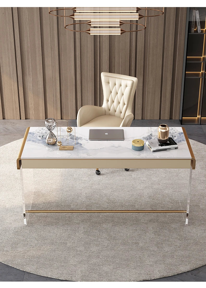 Modern Simple Stone Writing Desk Home Study Acrylic Desk Senior Light Luxury Computer Writing Desk