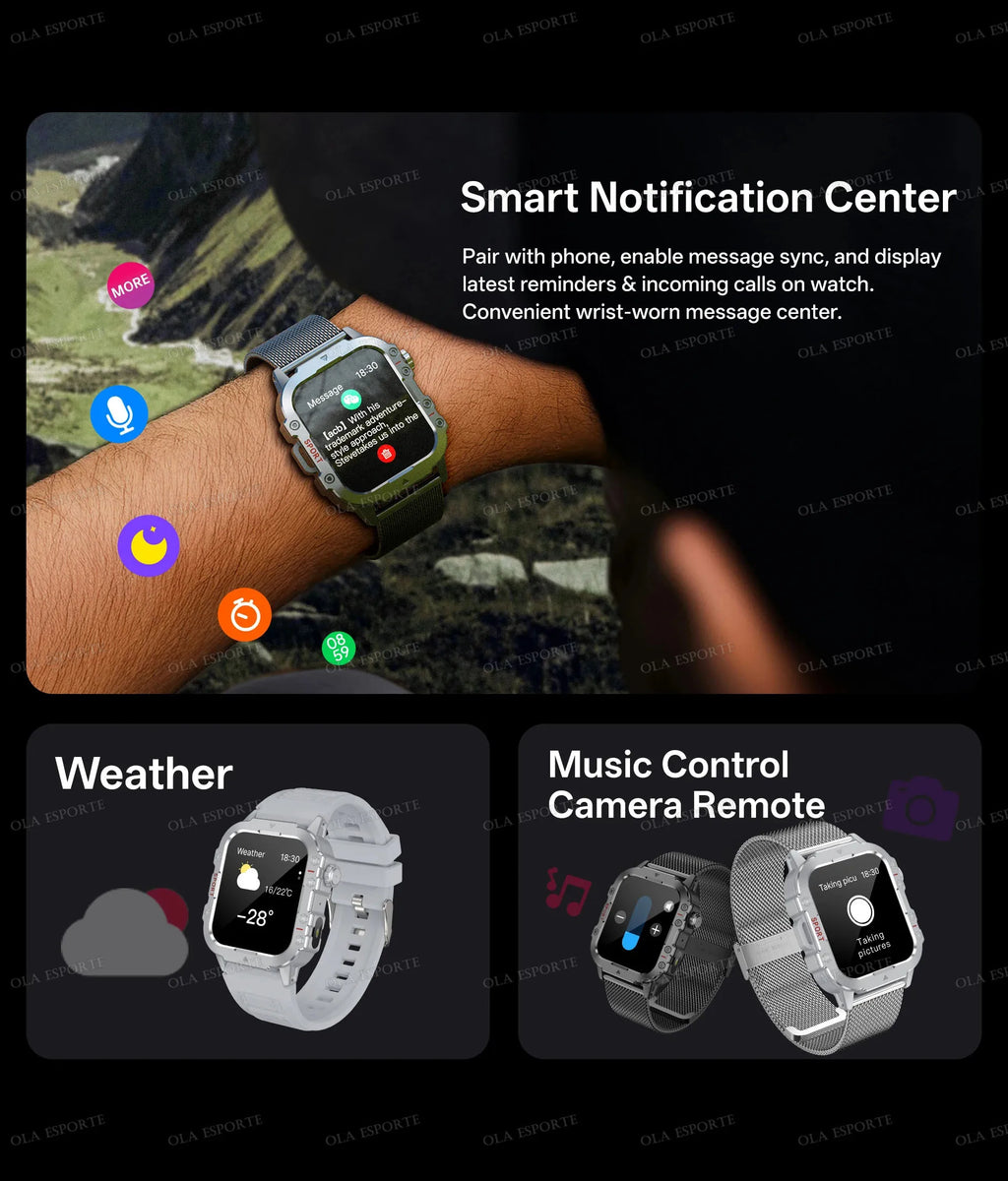 2025 New SmartWatch Men For Women Militray Outdoor GPS Track Sport Watches Heart Rate Sleep Waterproof Smart Watch IOS Android