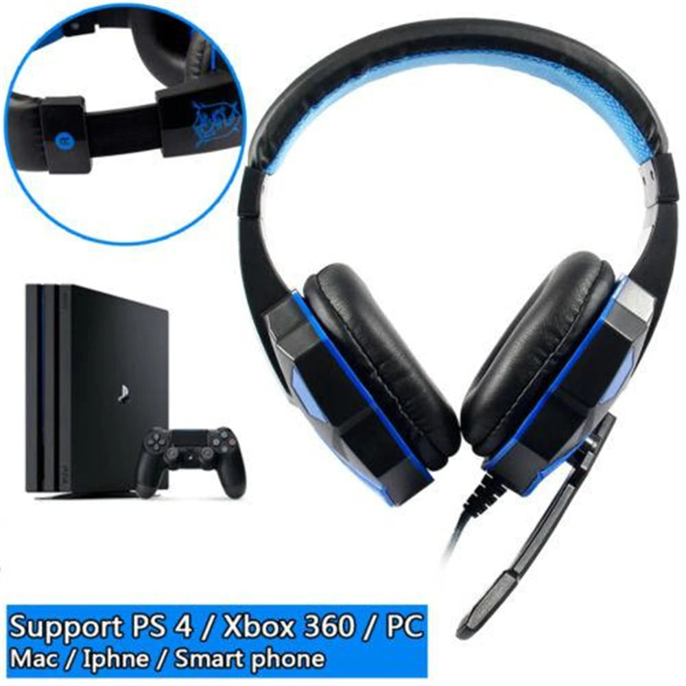 3.5mm Wired Gaming Headphones With Microphone 120° Adjustable PC Bass Stereo Gamer Headset For PS4 PS5 Xbox Smartphone Laptop