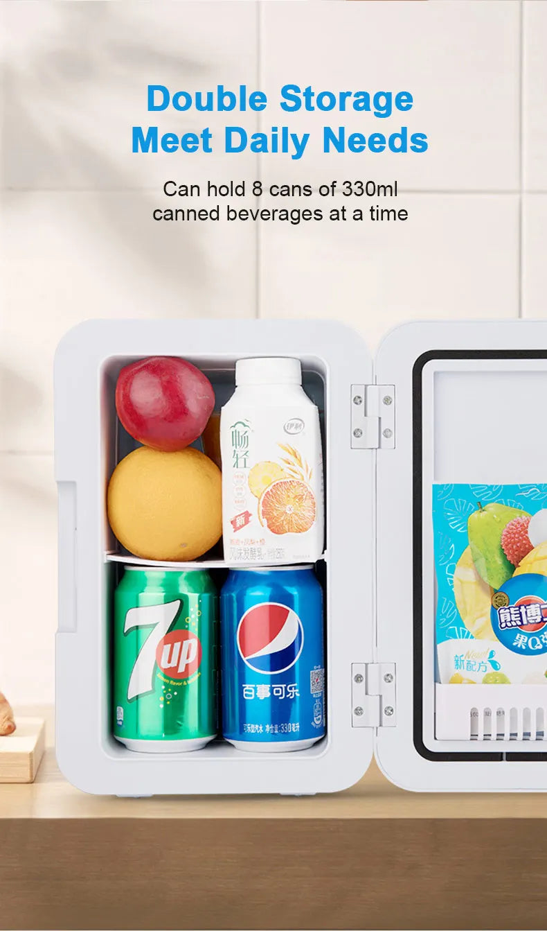 12V/220V Mini Fridge Refrigerator Beauty Cooler Warmer Refrigerators Constant Temperature Skincare Preservation for HOME CAR