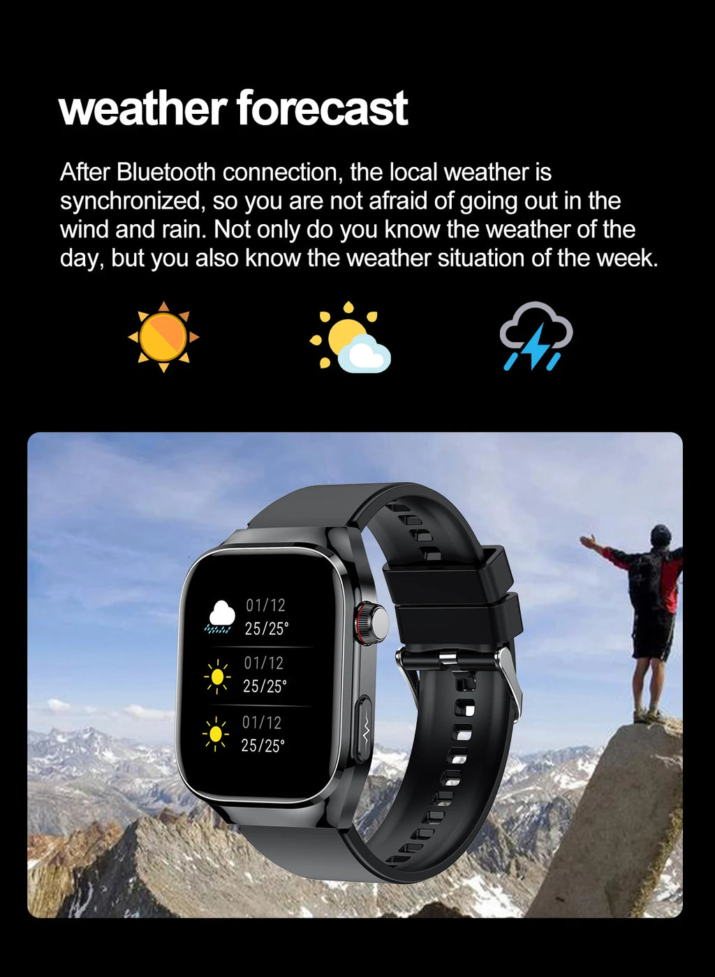 2026 New Smart Watch 2.04-inch AMOLED Screen Bluetooth Call IP68 Waterproof 650mA Sports Smartwatches Men Android Military-Grade