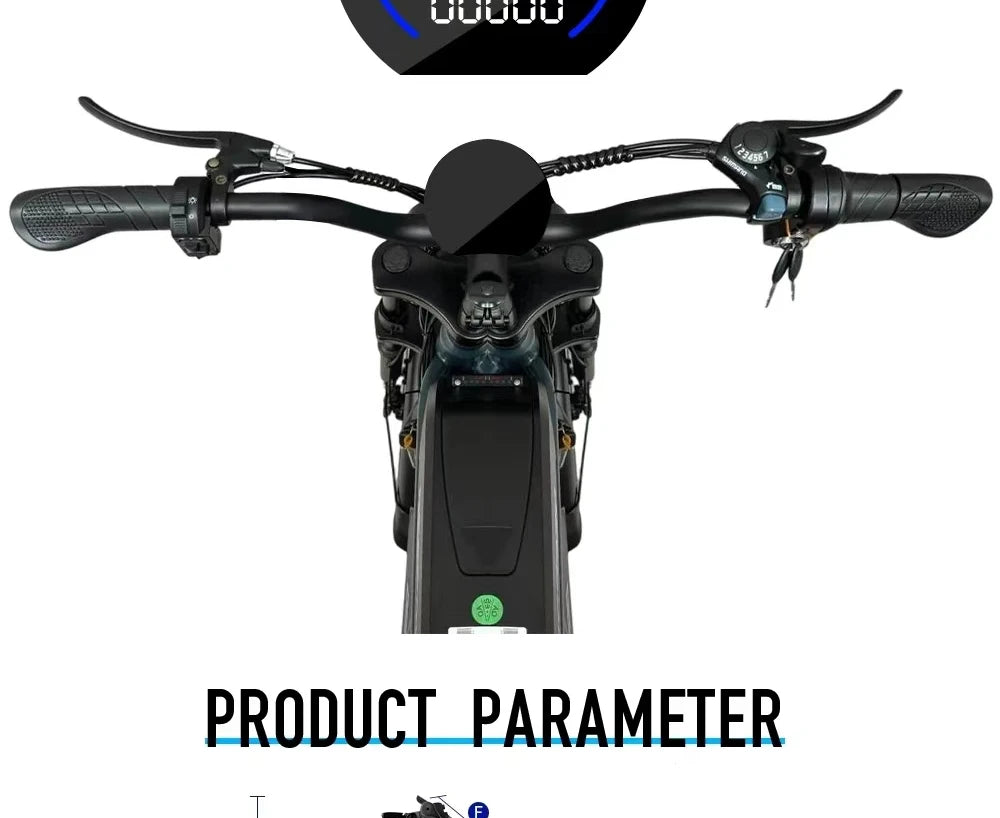 Electric Bike 48V60Ah 1500W 20 Inch Fat Tire Ebike for Adults Mountain Off-Road Dual Batteries Electric Bicycle free of duty