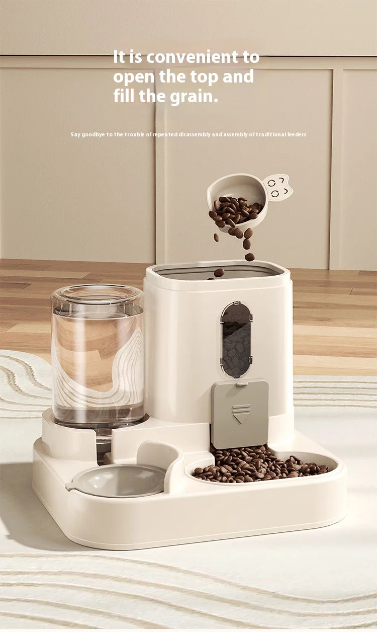 FF-6 Automatic Dog Cat Feeder and Water Dispenser Gravity Food Feeder and Waterer Set with Pet Food Bowl Universal Pet Products