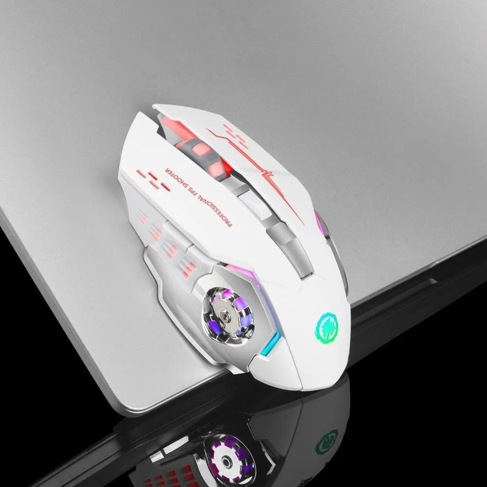 Wireless Computer Gaming Mouse, Mice With LED Backlit, Ergonomic Gamer Mouse With 6 Silent Buttons, 3 Adjustable DPI for PC