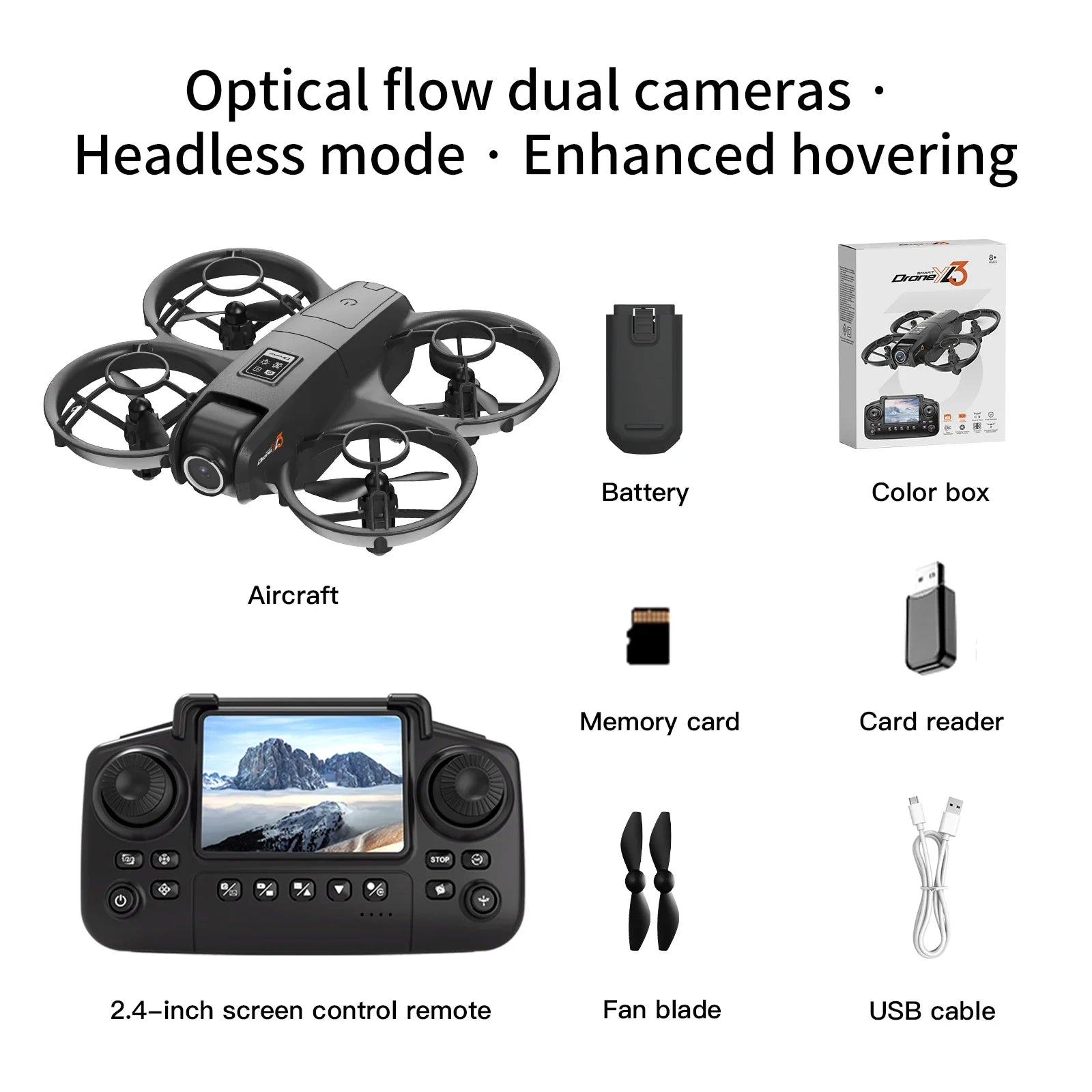 Lenovo Dual Camera Drone YL3 Aerial Photography Aircraft 5G WIFI Brushless Motor Remote Control Optical Flow Hover Aircraft Gift