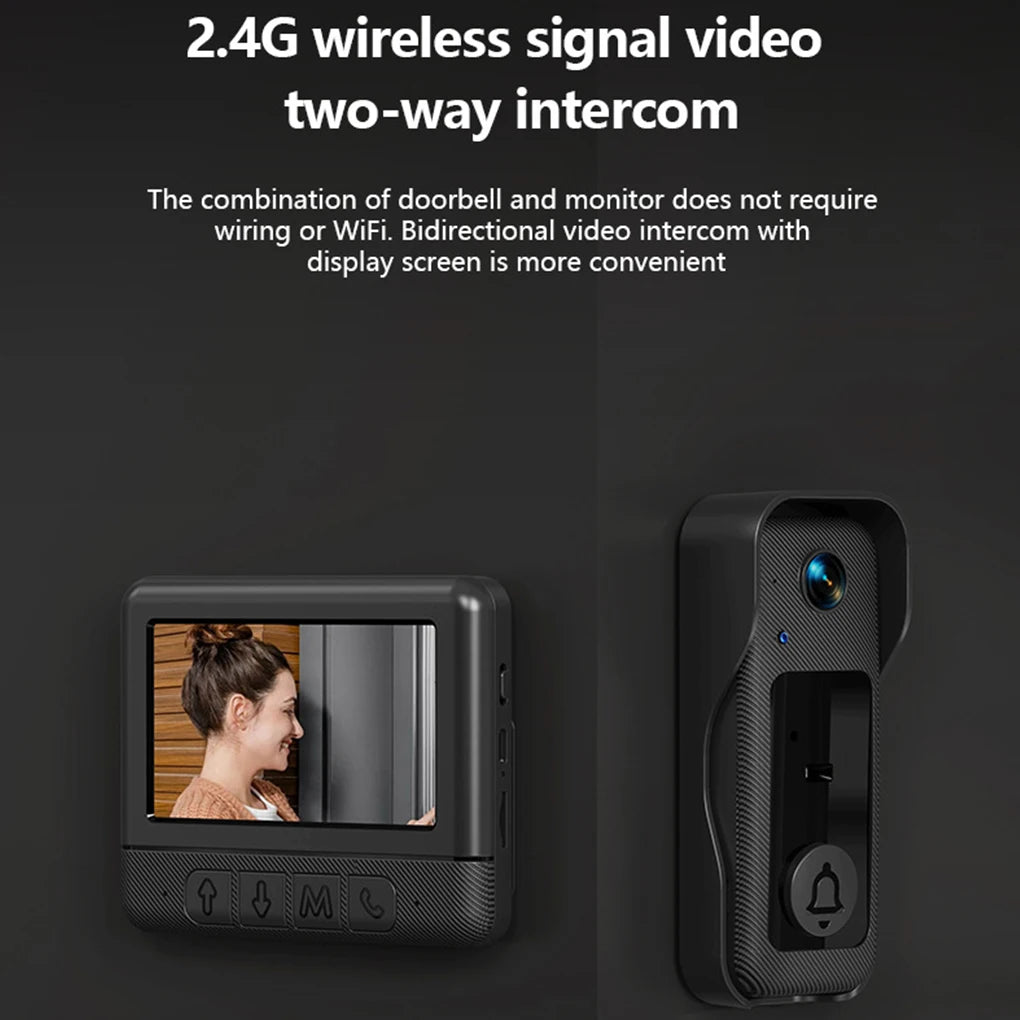 4.3’’video Doorbell 2.4G 130° Security Camera Door and Screen Intercom Door Bell IR Night Vision Wireless Doorbells Home Safety