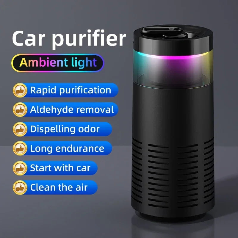 Mini Air Purifier with Aromatherapy Sticks True HEPA Filter Cleans Air & Eliminates 99.97% of Dust, Odors - Cars, School, Office