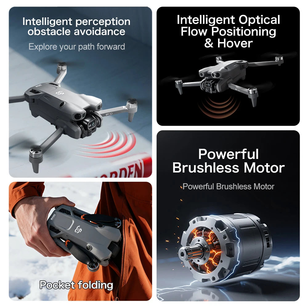New Drone With 4K Dual Cameras 4.3-inch Screen Brushless Drone WiFi Professional Aerial Photography Mini Drones RC Quadcopter