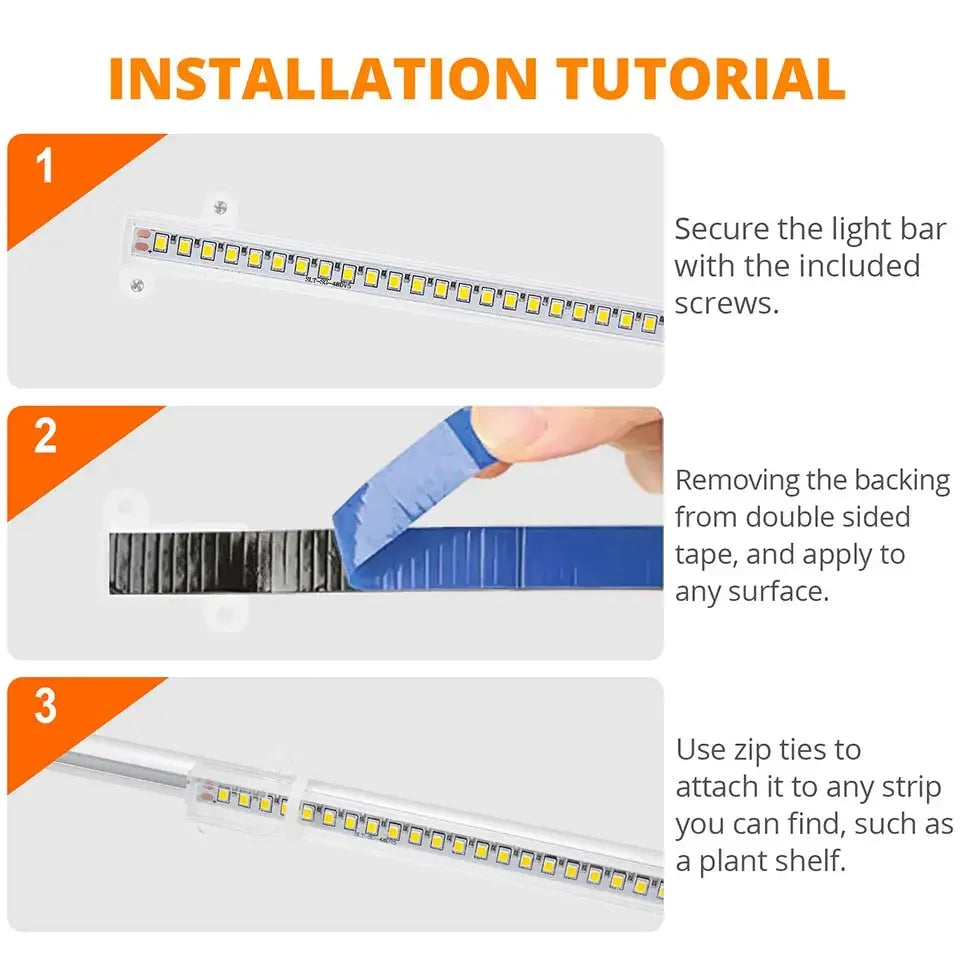 LED Grow Light Strips for Indoor Plants Full Spectrum，Plant Light Bar with3/9/12H Timer,10Dimmable Levels for Seedling Succulent