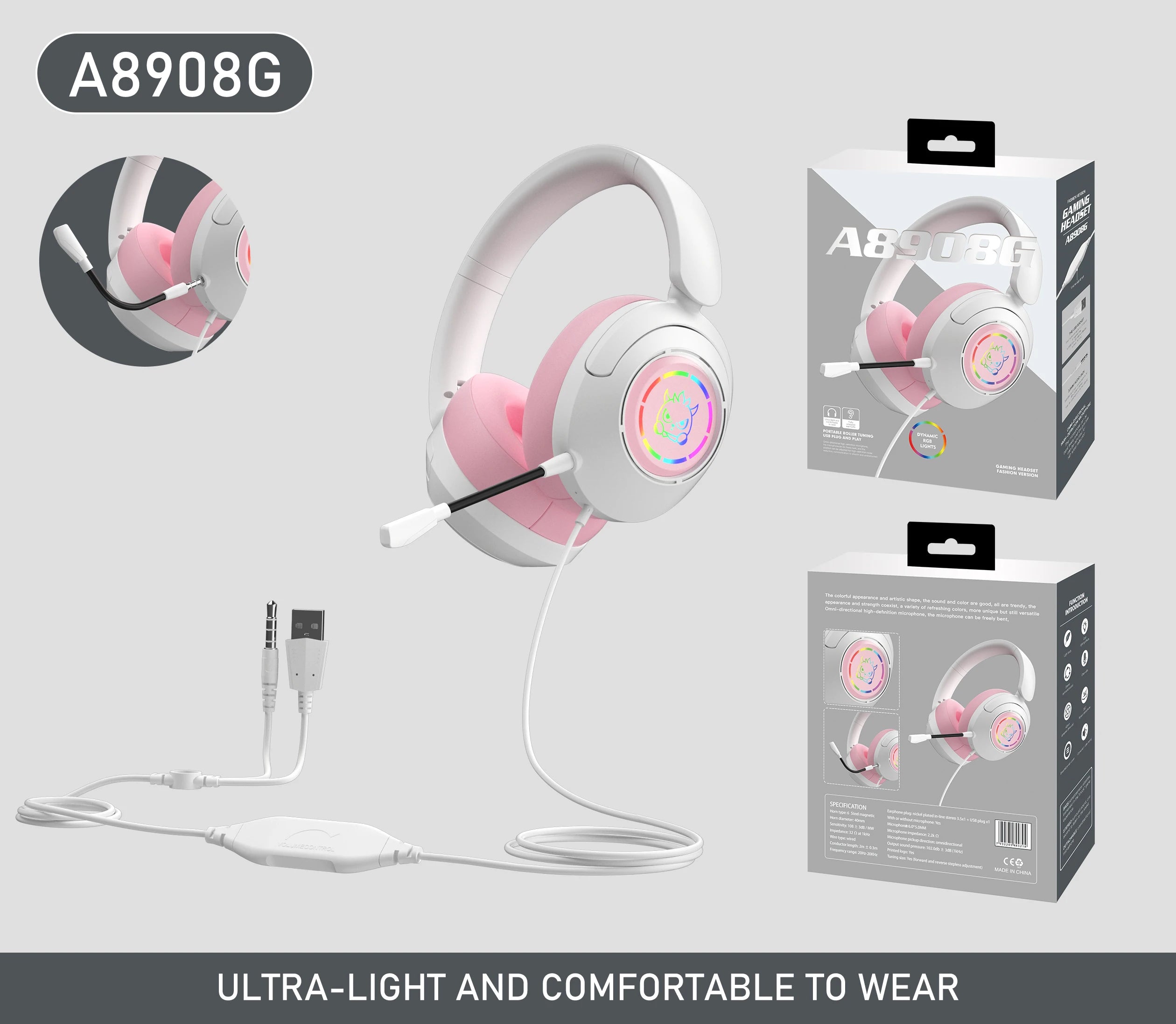 Original Earphones Wired Gaming Headset 3.5mm Wired Headphones Over Ear with Microphone Stereo Earbuds Sports For PS4 PC Phones
