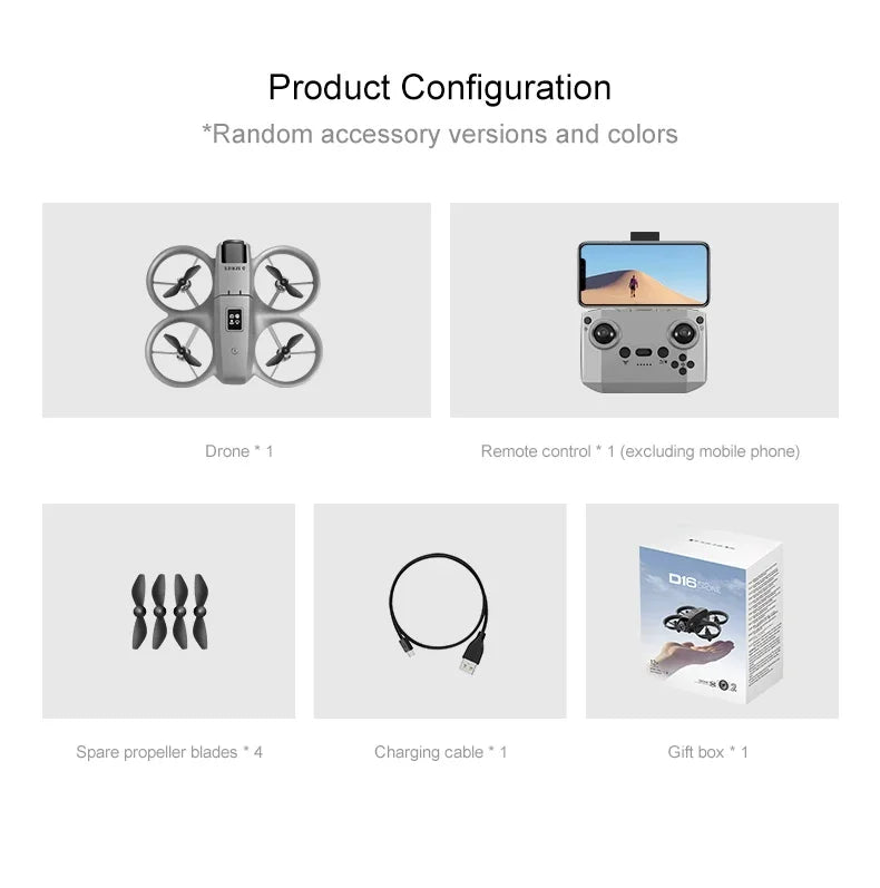 VIVO D16 Drone 8K Aerial HD Profesional Dual-camera Helicopter Optical Flow Positioning Avoidance Brushless Motor GPS Drone