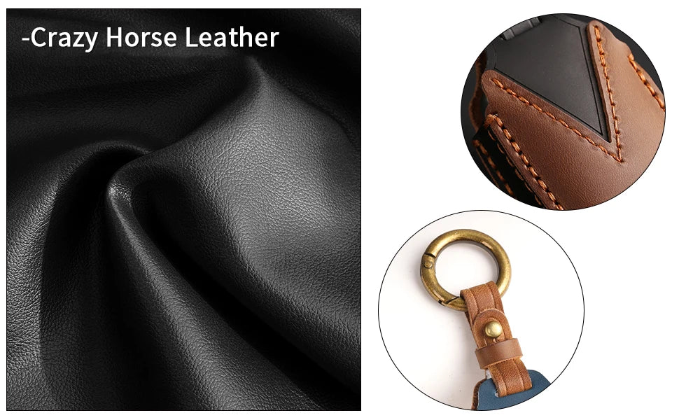 Key Fob Cover Leather Car Key Cover with Keychain for Renault Clio Espace 5 Master Bus Talisman Megane USW Fluence Duster Megan