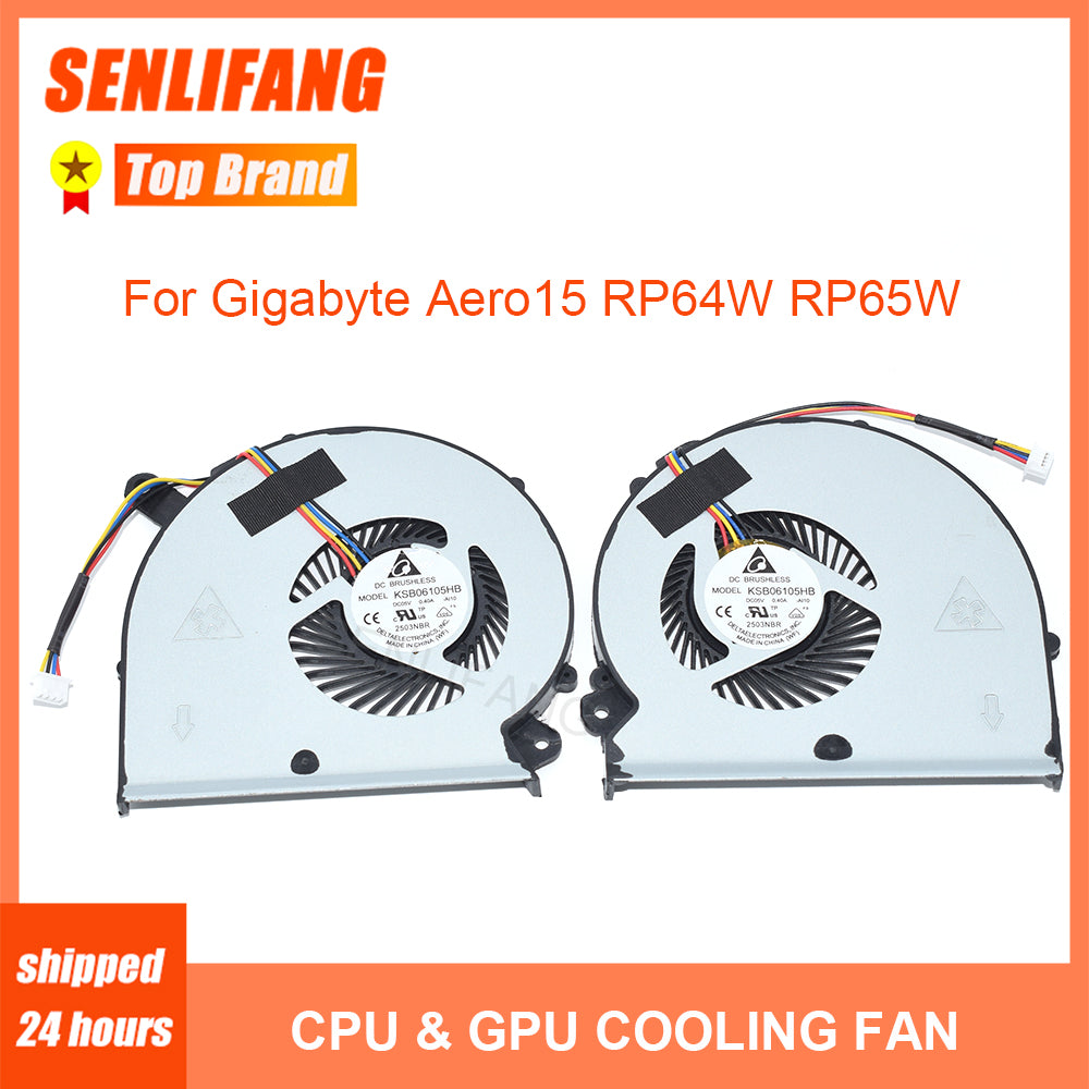 5V KSB06105HB BS5005HS-U2M BS5005HS-U2N Laptop CPU GPU Cooling Fan For Gigabyte Aero14 Aero15 V8 X9 Y9 RP64 P64 RP64W RP65 RP65W