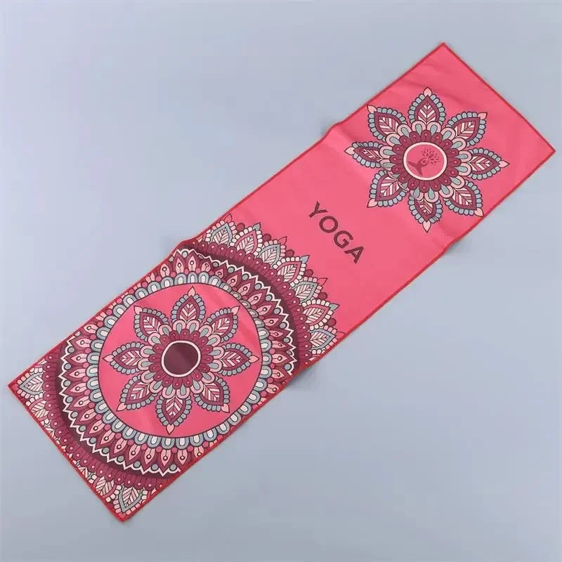 30*100cm Printed Yoga Towel Portable Double Layer Non-Slip Mat Protection Yoga Exercise Pad Quick Drying Pilates Towel Blanket
