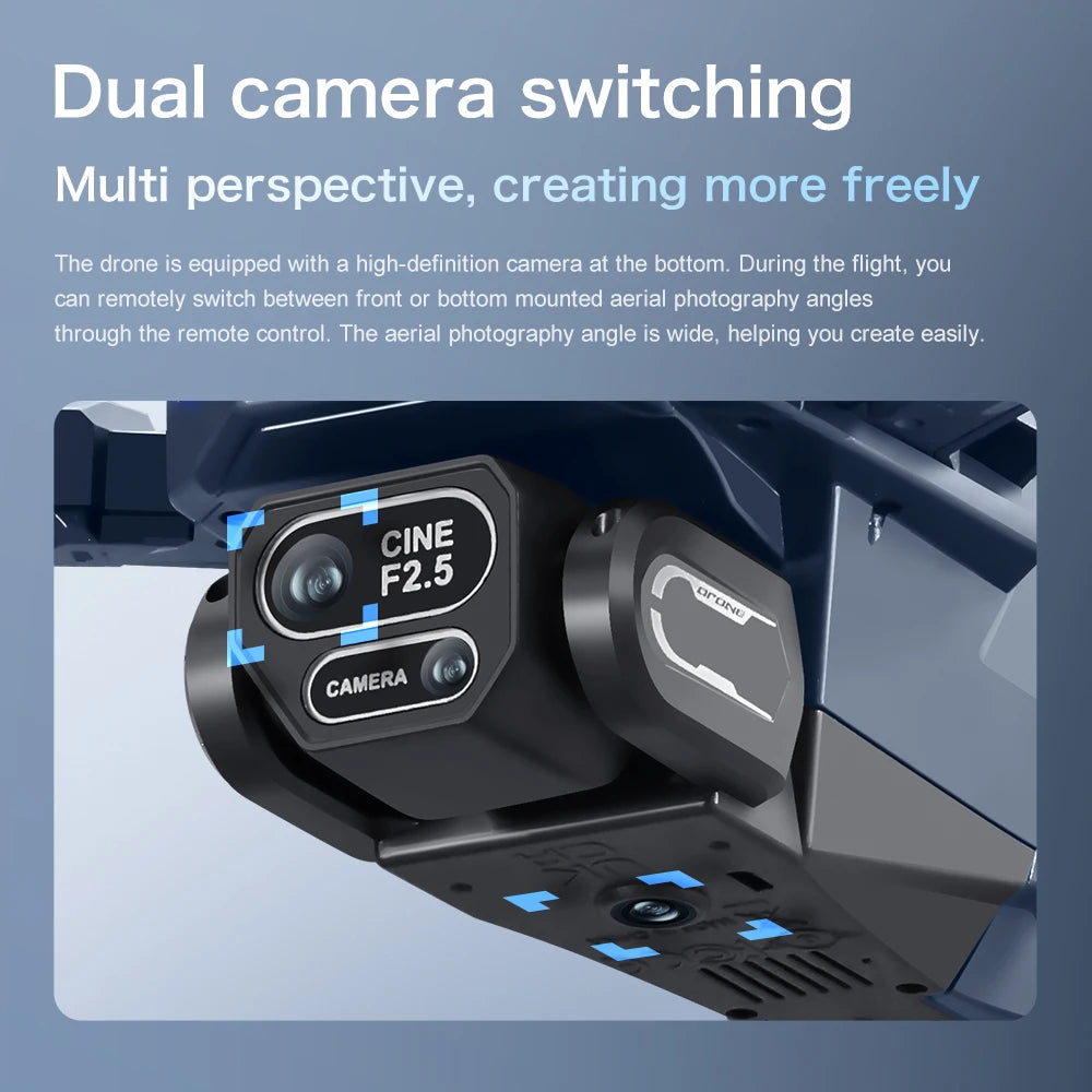 NEW GT8 Drone Obstacle Avoidance Belt 4.3-inch Screen Brushless 2.4G Optical Flow 8K HD Dual Camera Foldable Quadcopter Aircraft