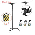 Photographic Equipment Professional Stainless Steel 2.6-3.3m Heavy Duty Light C Stand Studio Softbox Heavy Duty Tripod Carrybag