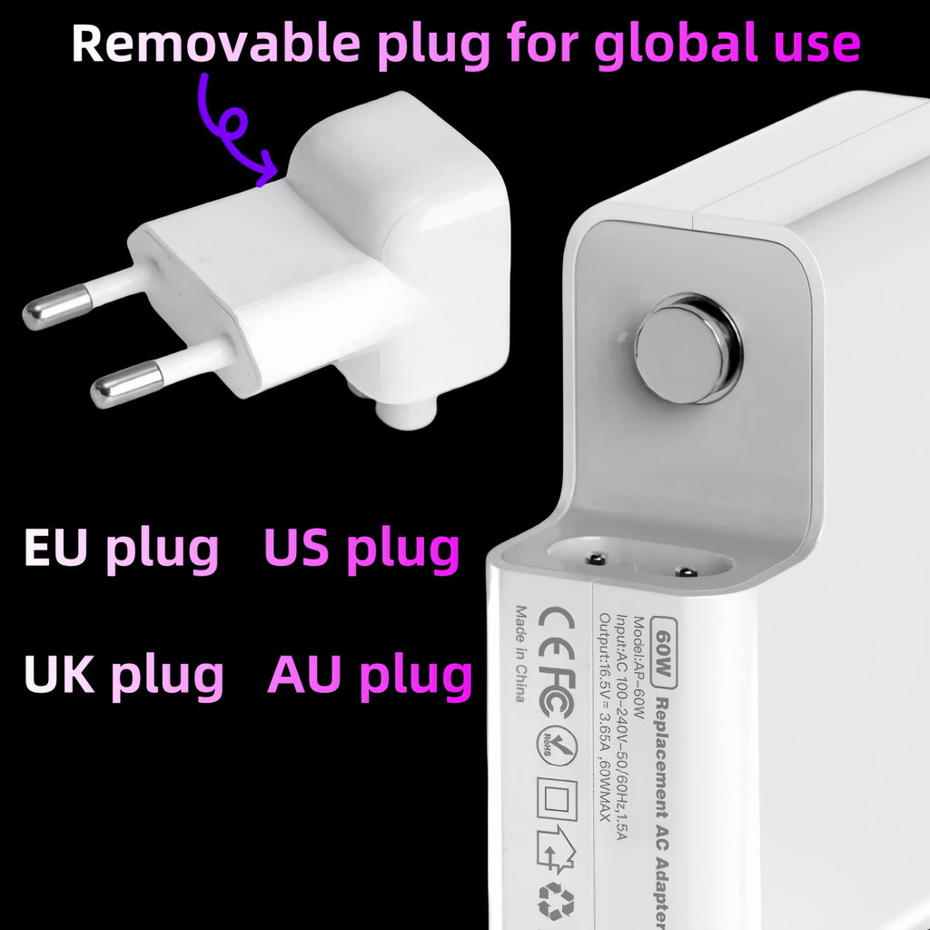 BINGO New 85W Magsafe1-L Magnetic Charging Power Adapter for MacBook Air/Pro Series : A1286 A1297 A1343 A1175 A1222 A1290 etc