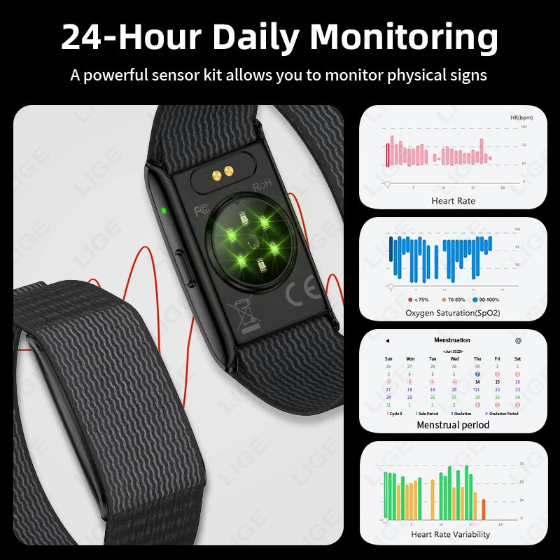 2025 New Smart Watch For Men Women Fitness Sport Smart Bracelet Heart Rate Blood Oxygen Health Monitor Waterproof Smartwatch Men
