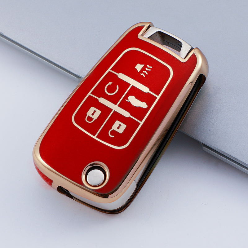 Car Flip Key Fob Case For Chevrolet Equinox Volt Cruze Impala Camaro Garna Yakista AVEO GMC Terrain Key Cover Keychain Protector