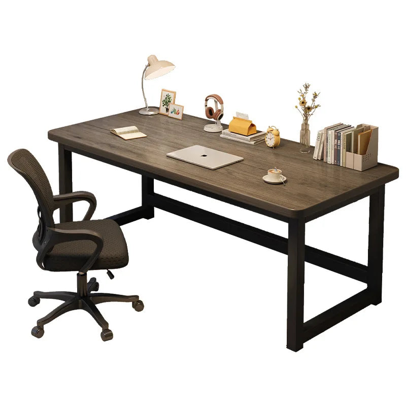 80/100/120/140/160cm Office Desk 15mm Wood Desktop Computer Table with Steel Frame Study Writing Desk for Home Office Workspace