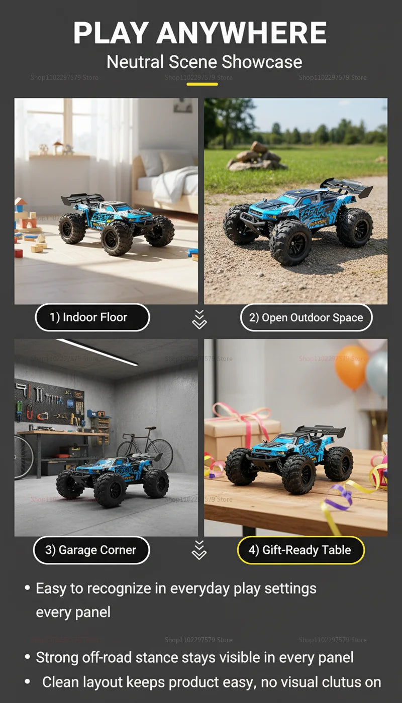 New PRO/MAX 1∶16 RC Car 80KM/H 4WD Brushless Off-Road Racing Toys High Speed Remote Control Vehicle For Kids Adults Outdoor Gift