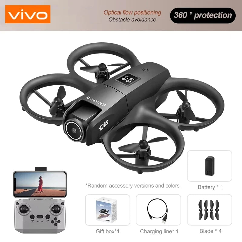 VIVO D16 Drone 8K Aerial HD Profesional Dual-camera Helicopter Optical Flow Positioning Avoidance Brushless Motor GPS Drone