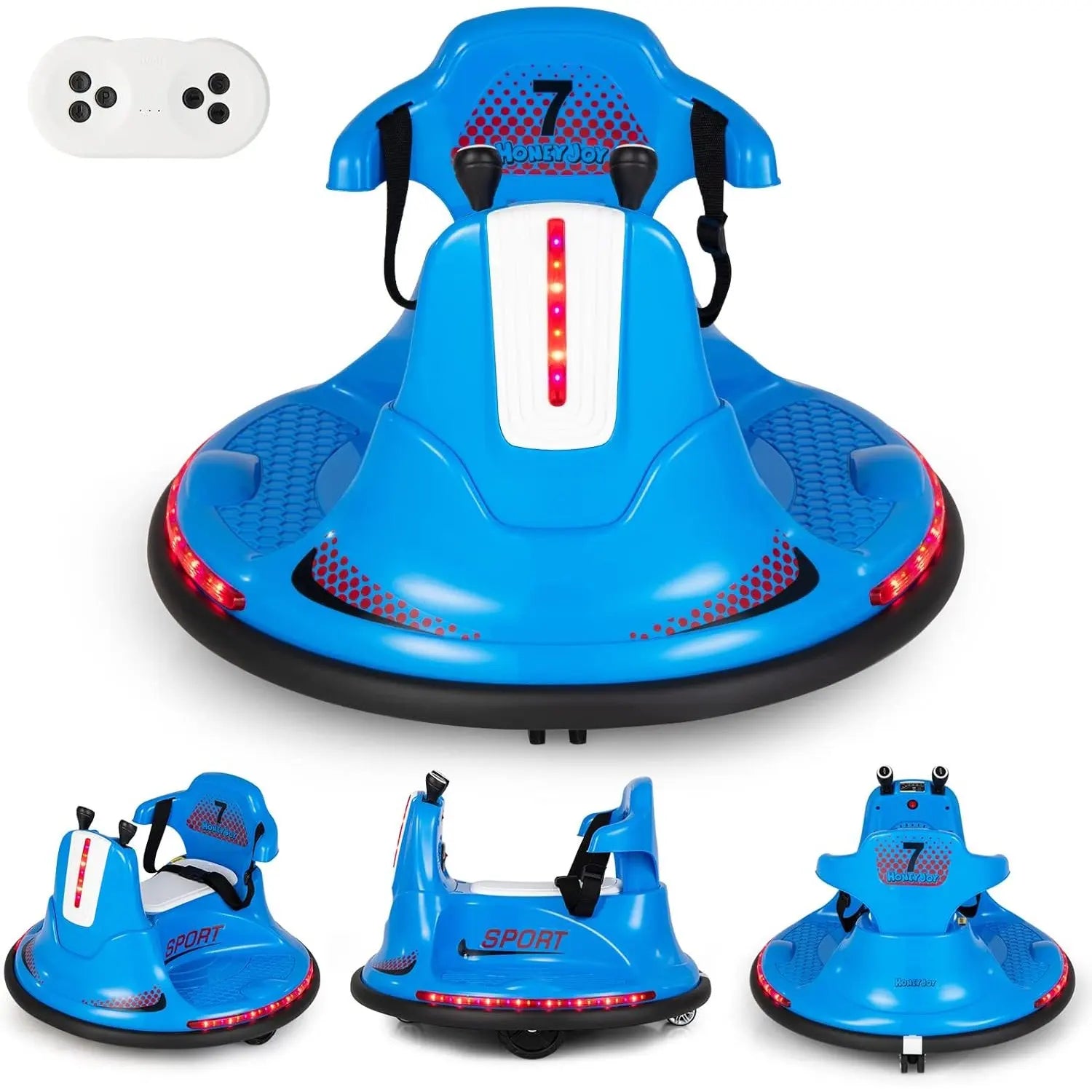 6 V Ride On Children's Car Scooter 360 Degree Rotation & Forward and Reverse Function, Bumper Car, Blue