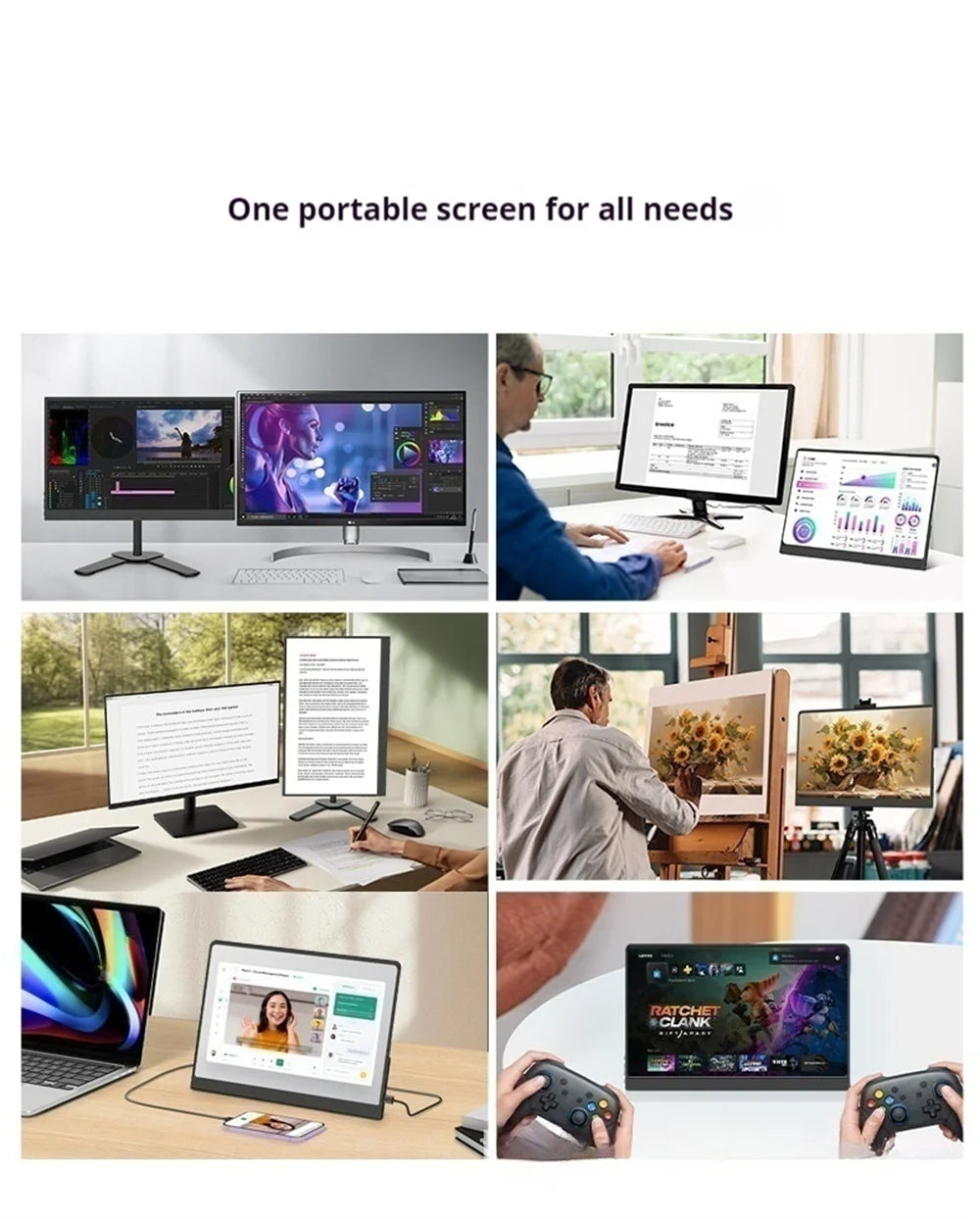 3K 16inch Portable Monitor 2880*1800 450d/m2 100%DCI-P3 For Laptop Second Screen HDMI-Compatible Games Expand Display