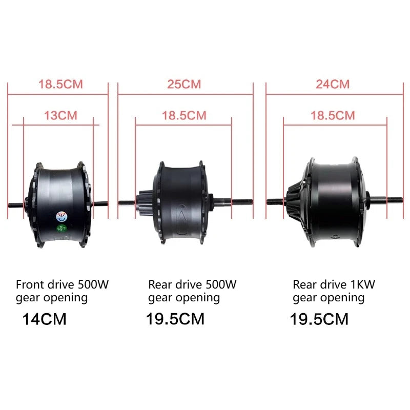 Super73 E-Bike Conversion Kit 20x4.0 Fat Tire 500W/1000W Hub Motor Front Rear Wheel Set for Snow Bike Upgrade