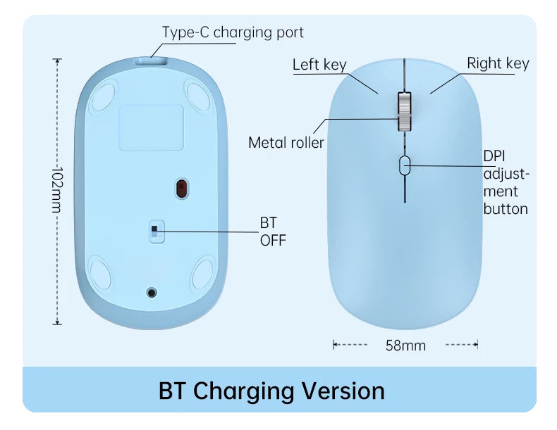 Wireless Mouse Bluetooth-compatible Mouse 2.4G Dual Modes Ergonomic Computer Mice For Laptop iPad Tablet PC Office Gaming Mouse