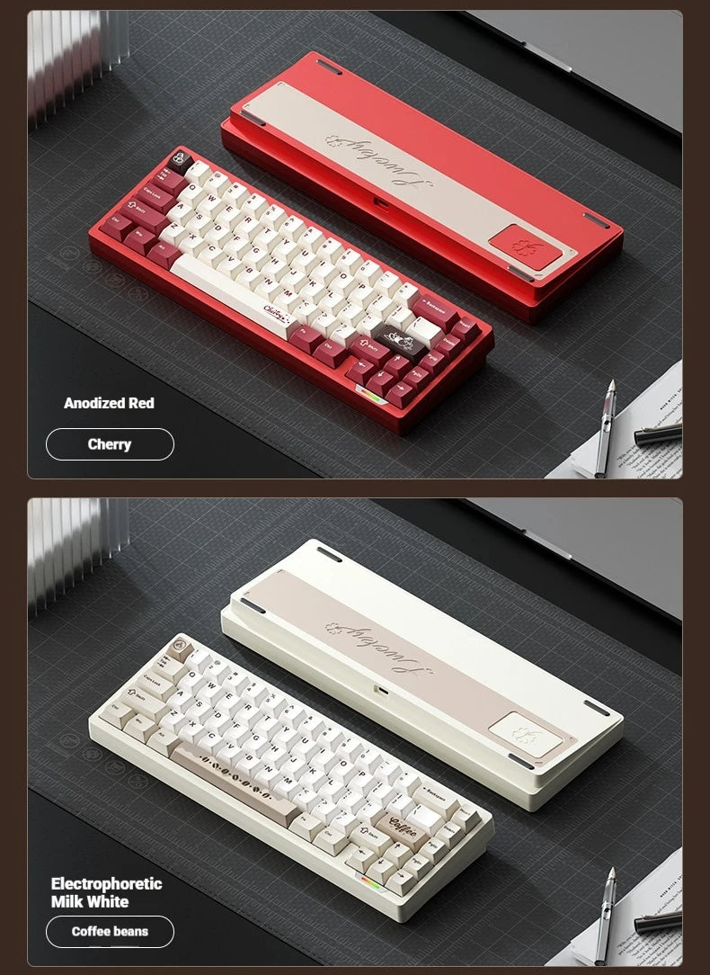 WEIKAV lucky65 V3 Gaming Keyboard Wireless Aluminum Alloy RGB Tri-mode Bluetooth Mechanical Keyboard CNC Gasket Quick Release