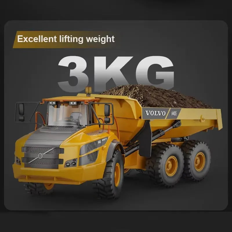 Double E E591 1:20 A40G RC Car Engineering Vehicle Kids Remote Controlled Articulated Dump Truck Toys for Boys Christmas Gifts