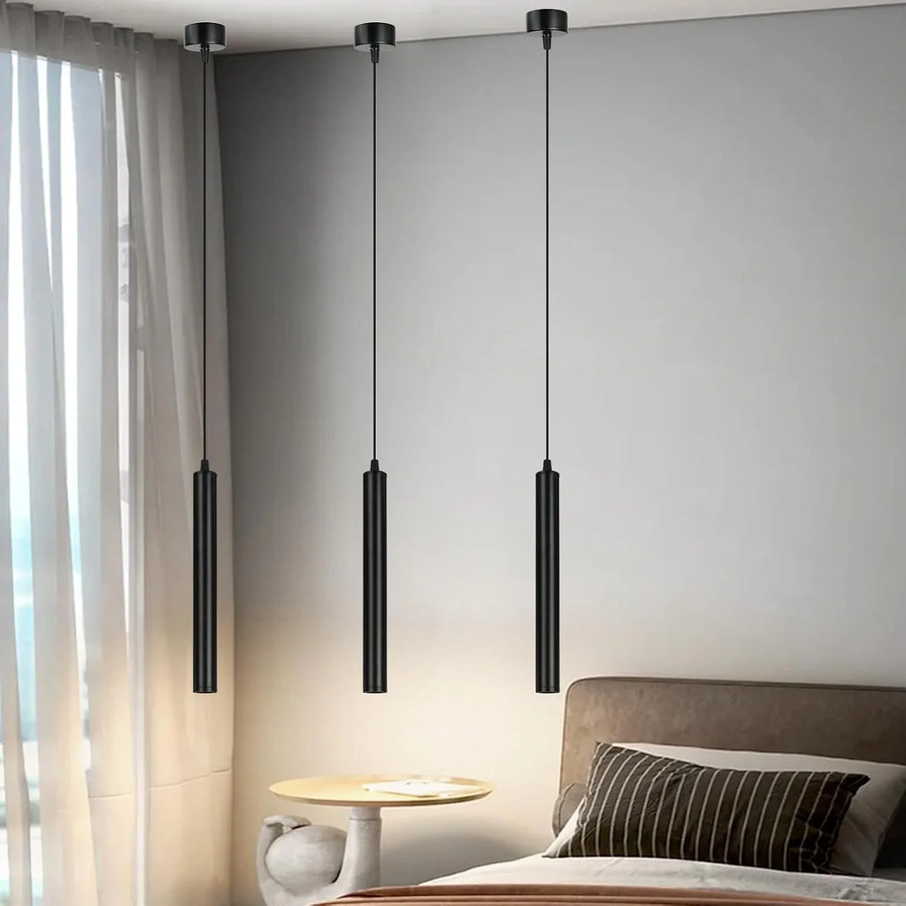 Modern Nordic Led Pendant Lamp Double head Pendant Light Dining Room 2m Hanging Lamp Pipe Decora Cylinder Pipe Line chandelier