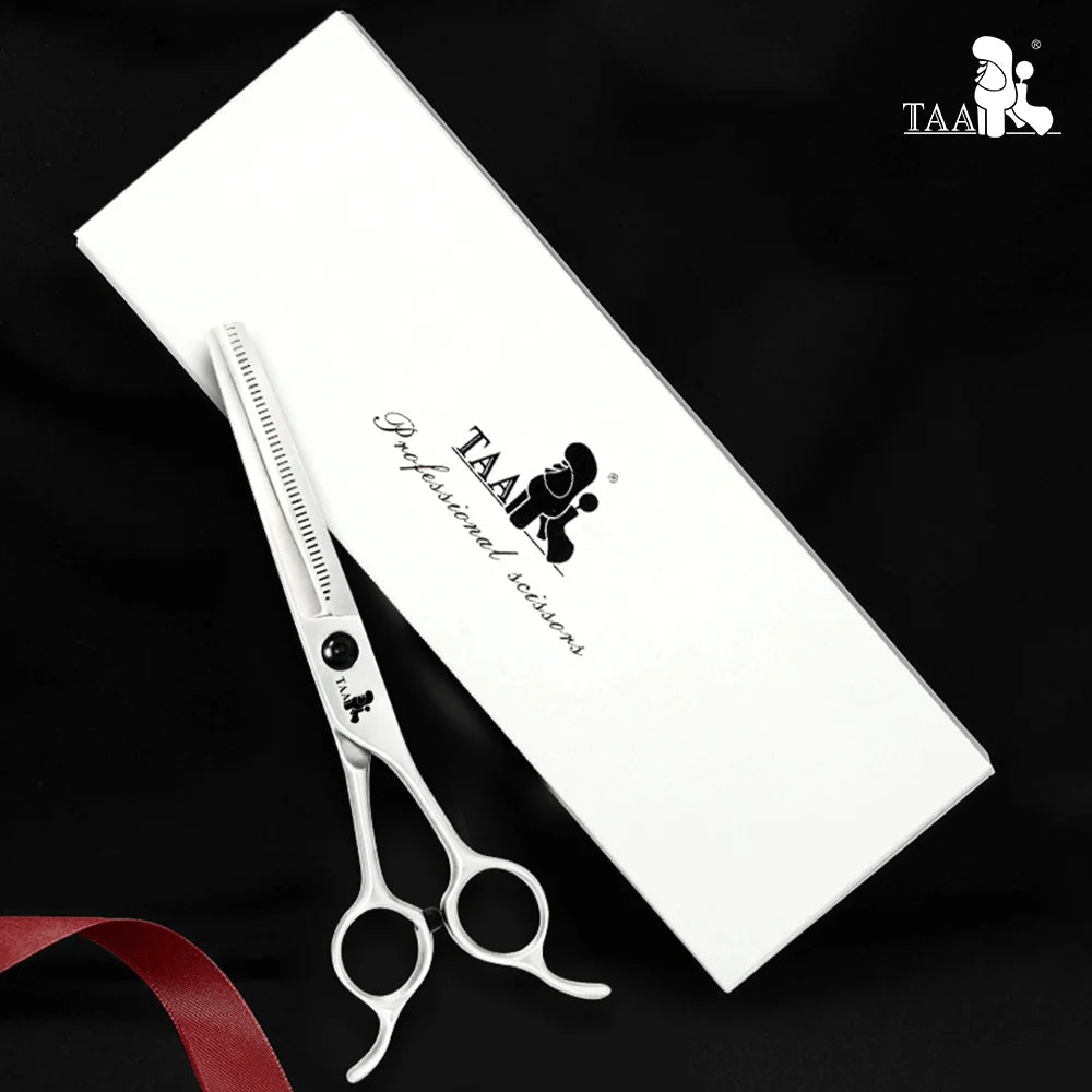TAA Professional Grooming Scissors Pet Serrated Scissors for Dog & Cat Alloy Steel Shears Pets Shears Groomer Tools Hair Clipper