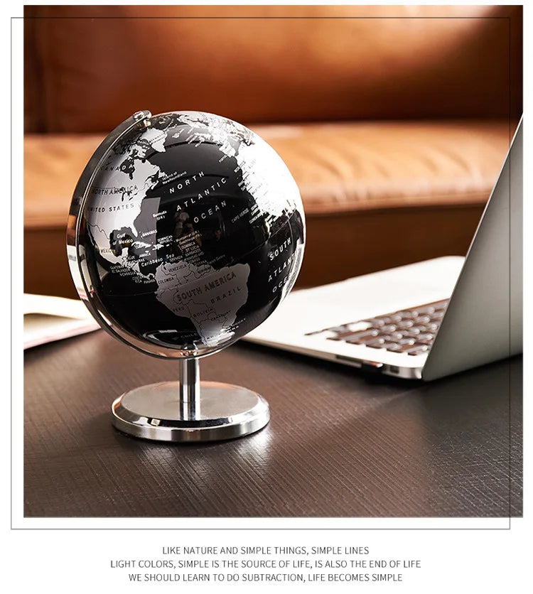 Globe Model for Decoration, Modern Office Desk Decor with Bookcase Study Bar  Living Room  Desktop Layout Display